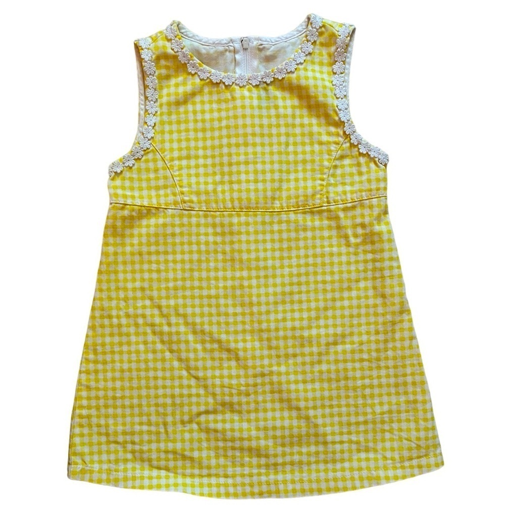 United Colors of Benetton Yellow Checkered Toddler Dress Sz 2​​​​​